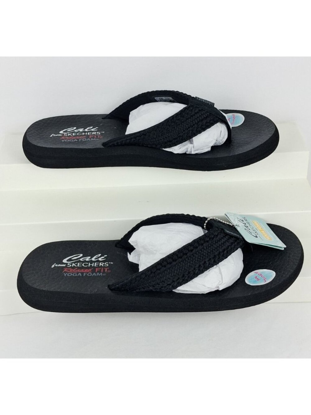 Skechers Cali Asana Hidden Valley Black Women's Thong Sandals - Size 10 NWOB - Picture 11 of 12